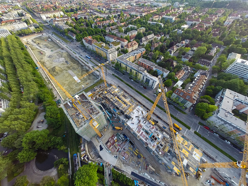 GER, Feature Luftbilder Baustelle Schwabinger Tor Leopoldstrasse