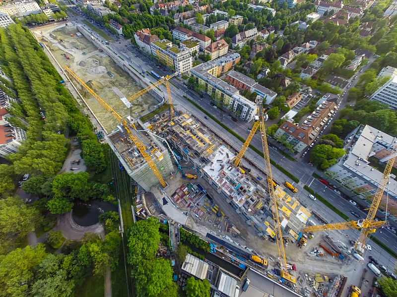 GER, Feature Luftbilder Baustelle Schwabinger Tor Leopoldstrasse