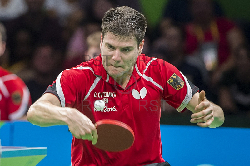 BRA, Olympia 2016 Rio, Tischtennis, Team Viertelfinale Oestereich vs Deutschland Ovtcharov Dimitrij (GER) vs Fegerl Stefan (AUT) 