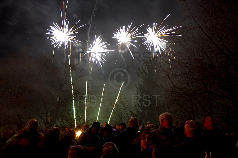 GER,Sylvesterfeier mit Feuerwerk auf dem Muenchner Luitpoldpark