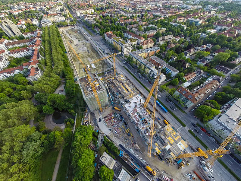 GER, Feature Luftbilder Baustelle Schwabinger Tor Leopoldstrasse