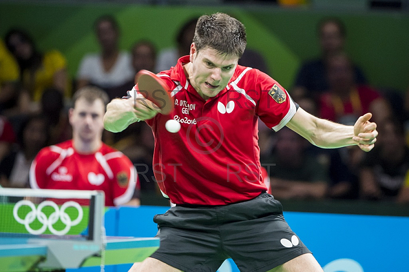 BRA, Olympia 2016 Rio, Tischtennis, Team Viertelfinale Oestereich vs Deutschland Ovtcharov Dimitrij (GER) vs Fegerl Stefan (AUT) 