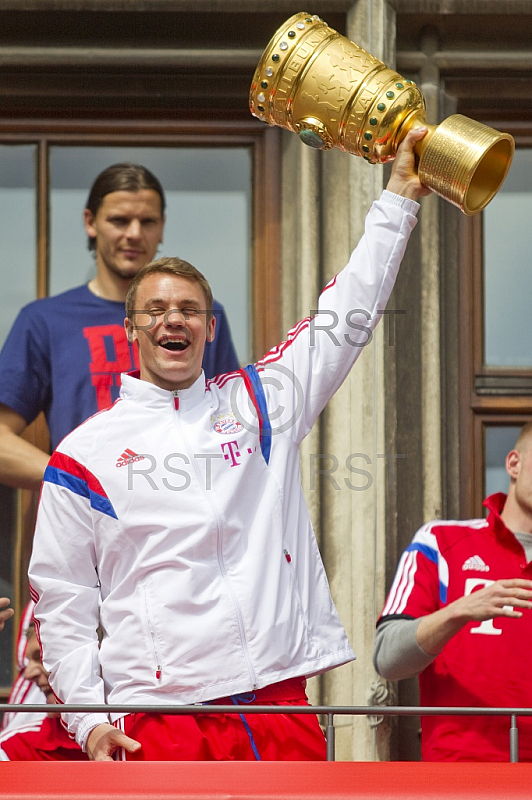 GER, 1.FBL, Meister Double Feier auf dem Marienplatz Muenchen