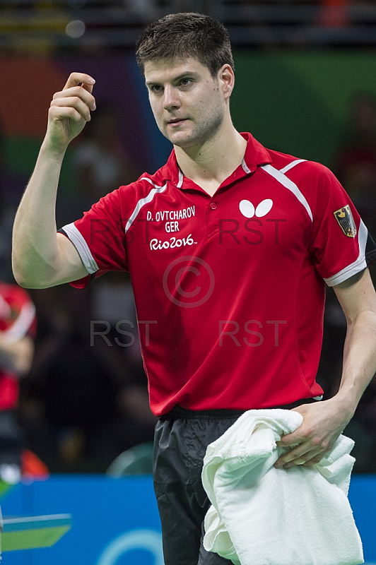 BRA, Olympia 2016 Rio, Tischtennis, Team Viertelfinale Oestereich vs Deutschland Ovtcharov Dimitrij (GER) vs Fegerl Stefan (AUT) 