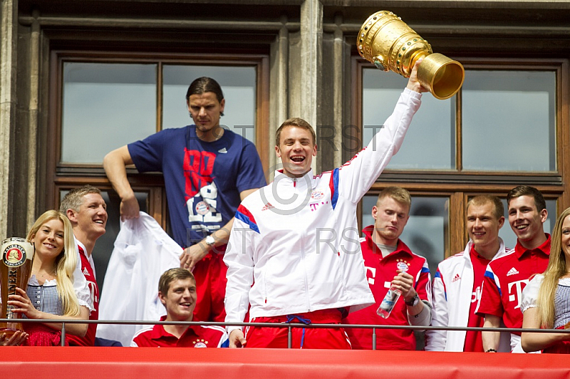 GER, 1.FBL, Meister Double Feier auf dem Marienplatz Muenchen