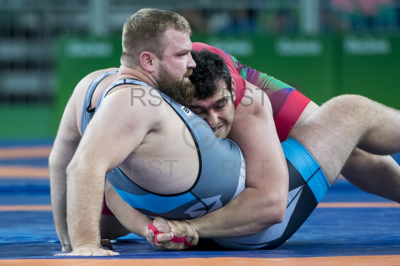 BRA, Olympia 2016 Rio, Kampfsport, Ringen 130kg , Bronze Medallien Kampf zwischen SHARIATI Sabah (AZE)  vs. POPP Eduard (GER) 