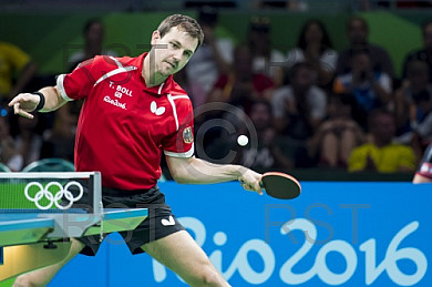 BRA, Olympia 2016 Rio, Tischtennis, Team Viertelfinale Oestereich vs Deutschland Gardos Robert (AUT)  vs. Boll Timo (GER) 