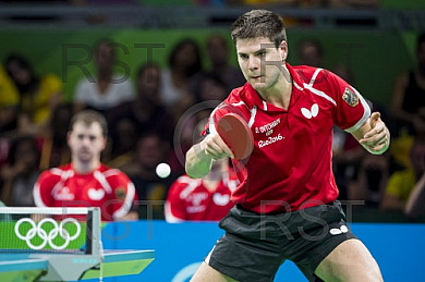 BRA, Olympia 2016 Rio, Tischtennis, Team Viertelfinale Oestereich vs Deutschland Ovtcharov Dimitrij (GER) vs Fegerl Stefan (AUT) 